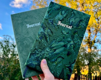 Handmade Fabric Journal | 100 Blank Pages | One-of-a-Kind Book Bound with Thrifted Materials | Eco-Friendly Gift