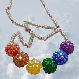 Rainbow cluster beaded necklace, rainbow jewelry, rainbow necklace, rainbow lover, nature jewelry, colorful necklace, multicolor necklace