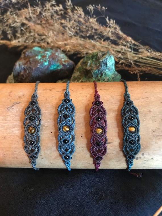 Glass store macrame beads