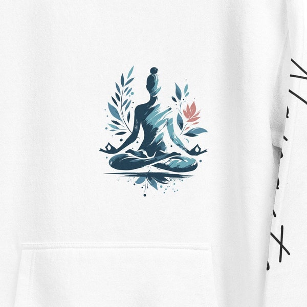 Namaste Yoga Meditation Lotus Motiv auf Unisex-Kapuzenpullover | Inspirierende Geschenke für sie oder ihn | Print on Demand bei Etsy