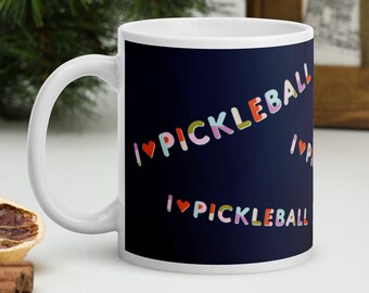 I Heart Pickleball Mug | Pickleball Gift | I Love Pickleball Mug | Pickleball Holiday Gift | Pickleball Player Gift | Pickleball for Her