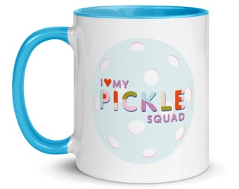 Pickleball Mug | I Love My Pickle Squad Pastel Pickleball Gift for Women | Love Pickleball Mug | Pickleball Player and Coach Gift