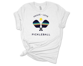Pickleball T-Shirt | Peace Love and Pickleball Player T-Shirt | Pickleball Gift | Pickleball Clothing | Pickleball Clothing Gift