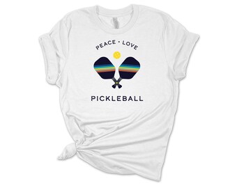 Camiseta de pickleball "Paz y Amor" / Regalo divertido para mujeres, top de la corte Dink Queen