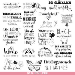 German sayings | Plotter file friendship | Best friends SVG bundle | Favorite person SVG | Girlfriend SVG | Cricut Silhouette