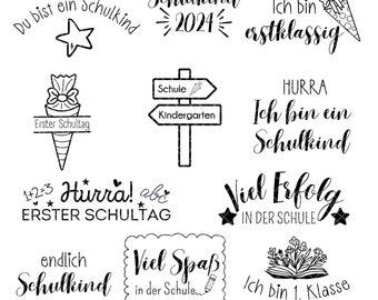 German plotter file bundle school enrollment 2024 SVG | school start SVG | school child SVG | gift school enrollment svg | Cricut Silhouette
