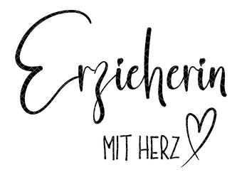 German plotter file educator with heart SVG | educator SVG | kindergarten farewell SVG | daycare gift svg | Cricut Silhouette