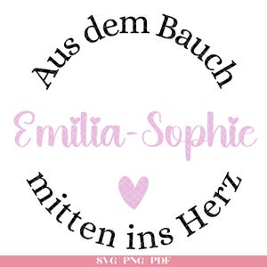 Fichier de traceur allemand naissance SVG | De l'intestin, directement au cœur SVG | Cadeau pour bébé | Douche de bébé svg | Coeur SVG | Silhouette Cricut
