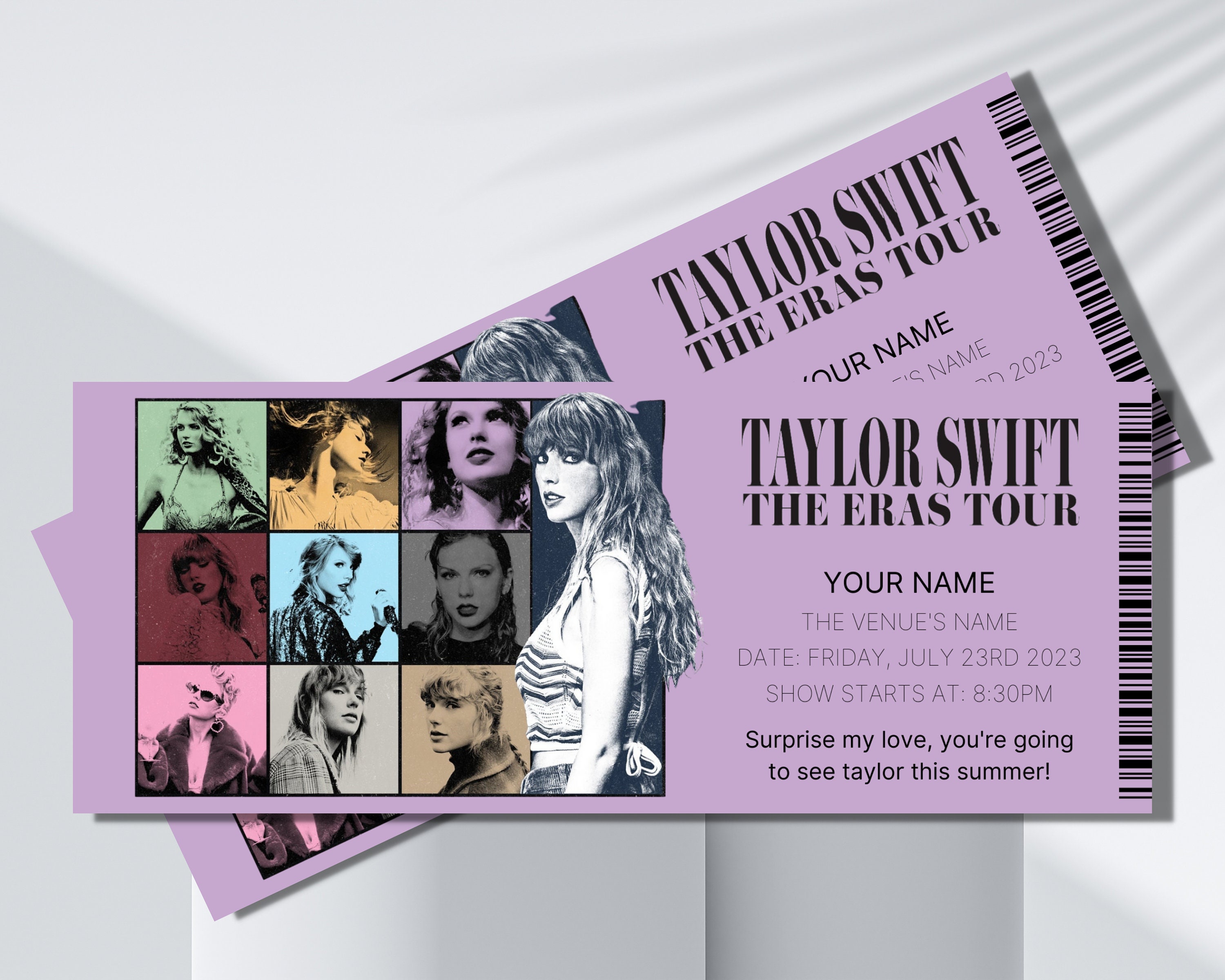 Personalizable SWIFT ERAS Tour Ticket, Taylor Swift Concert Ticket ...