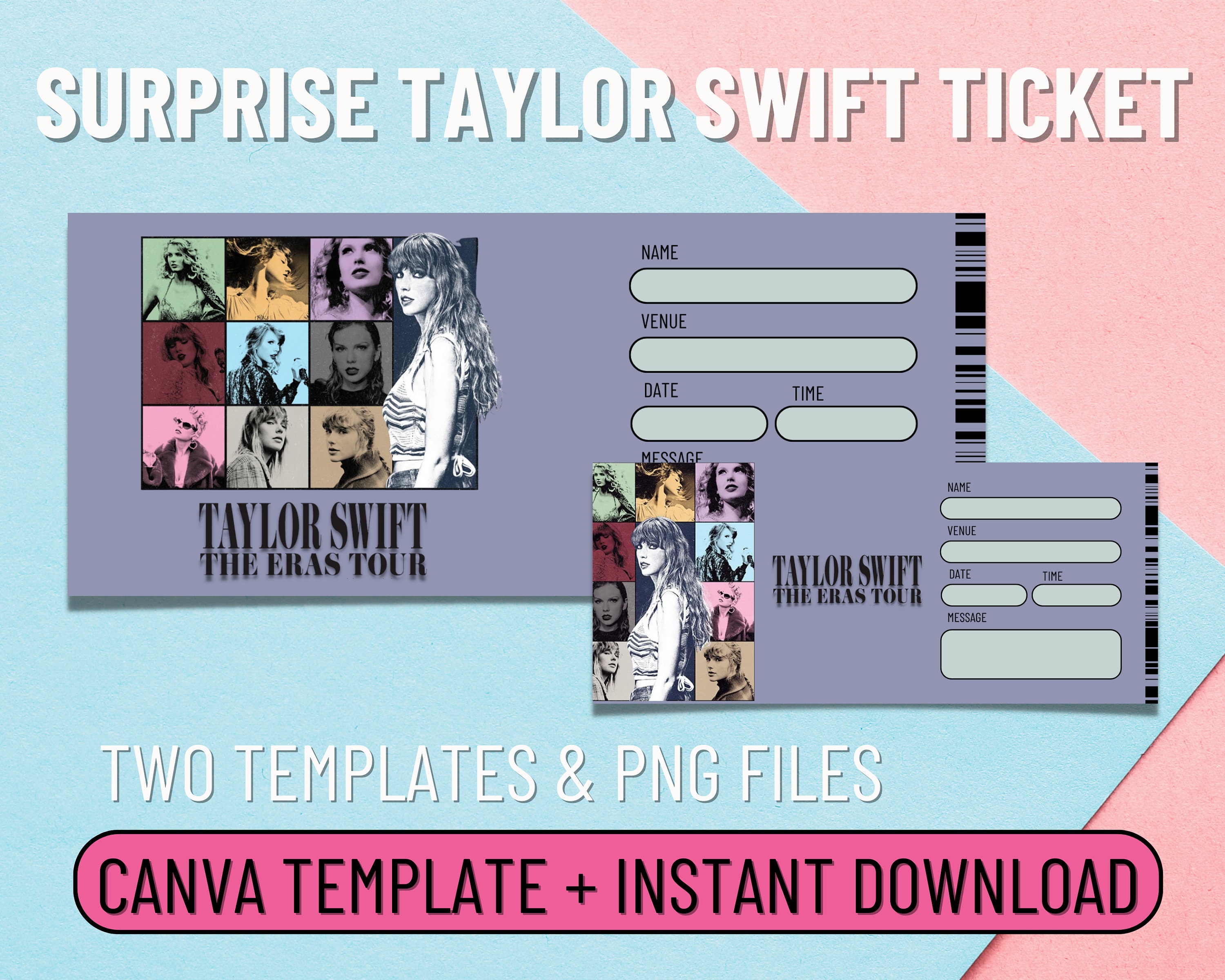 Printable SWIFT ERAS Tour Ticket Swiftmas Concert Ticket Taylor Swift