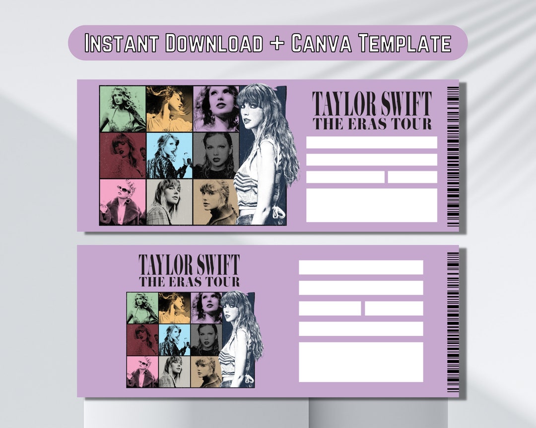 Printable SWIFT ERAS Tour Ticket, Taylor Swift Concert Ticket, INSTANT
