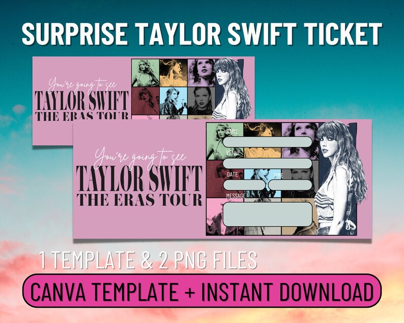 Printable SWIFT ERAS Tour Ticket, Swiftmas Concert Ticket, Taylor Swift ...