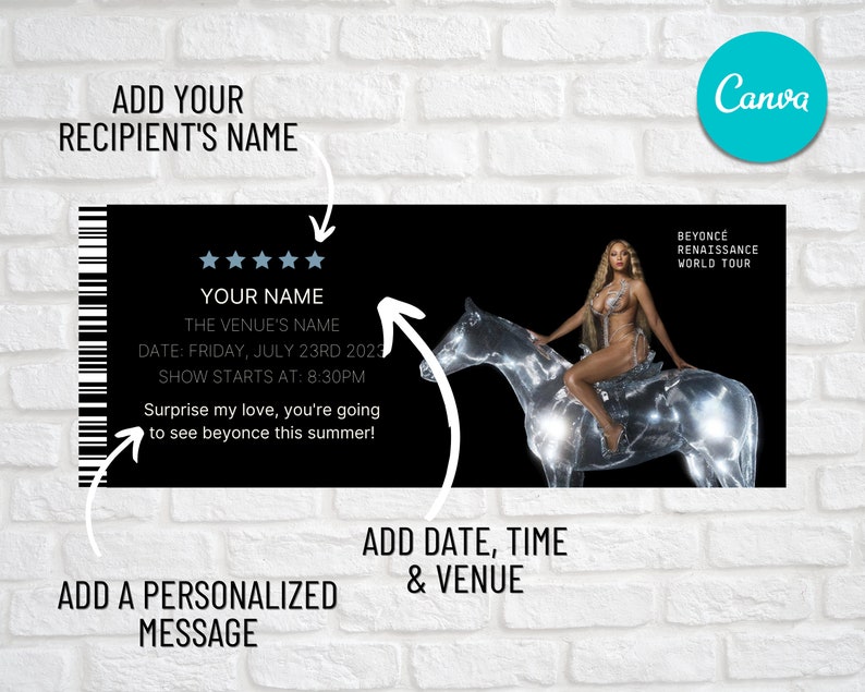 Beyonce Renaissance Tour Ticket Beyonce Ticket Beyonces - Etsy UK