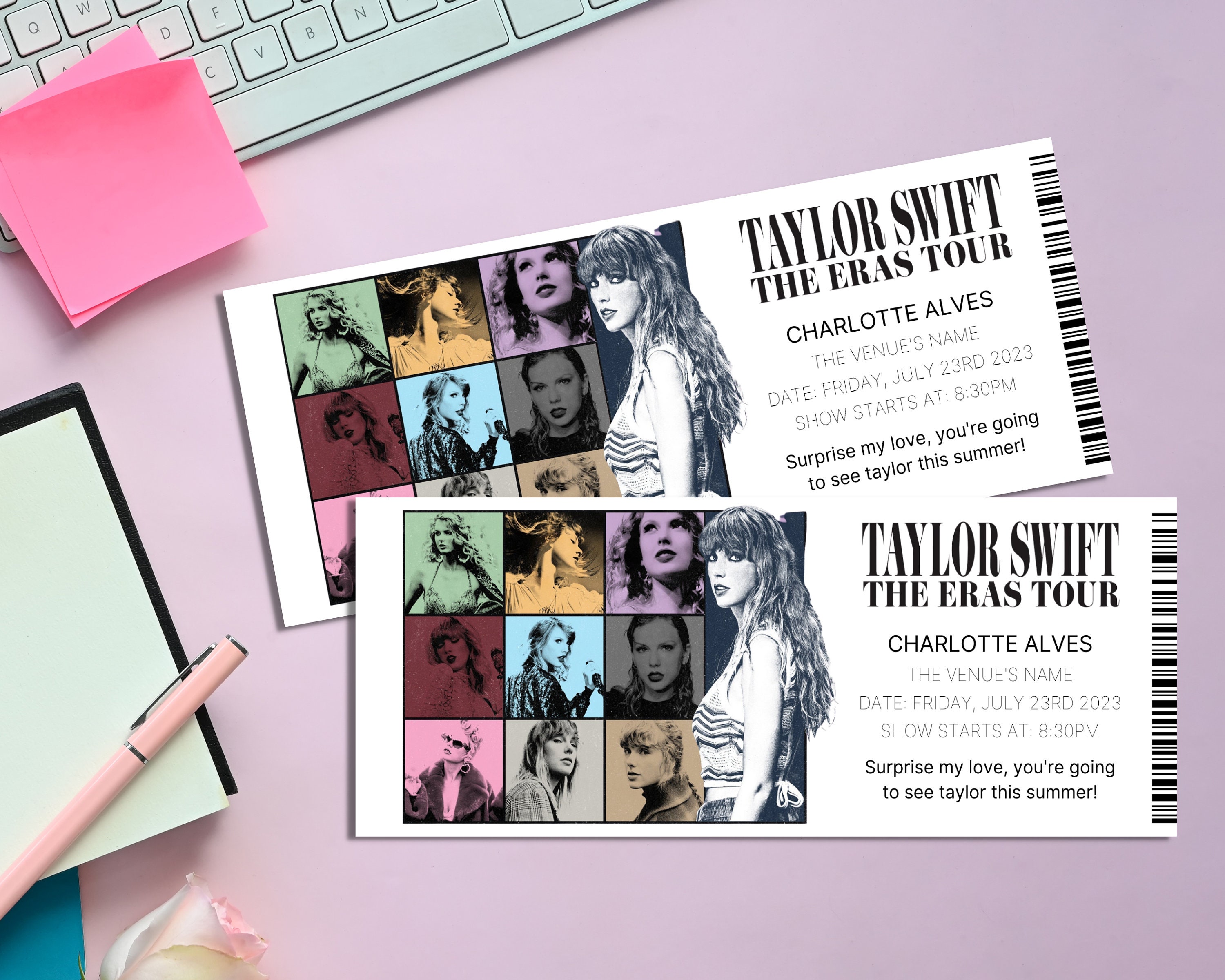 Personalizable SWIFT ERAS Tour Ticket, Taylor Swift Concert Ticket