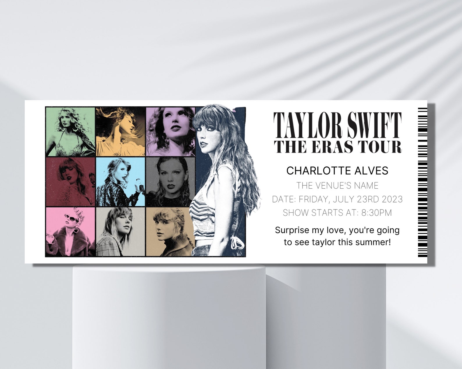 Personalizable SWIFT ERAS Tour Ticket, Taylor Swift Concert Ticket