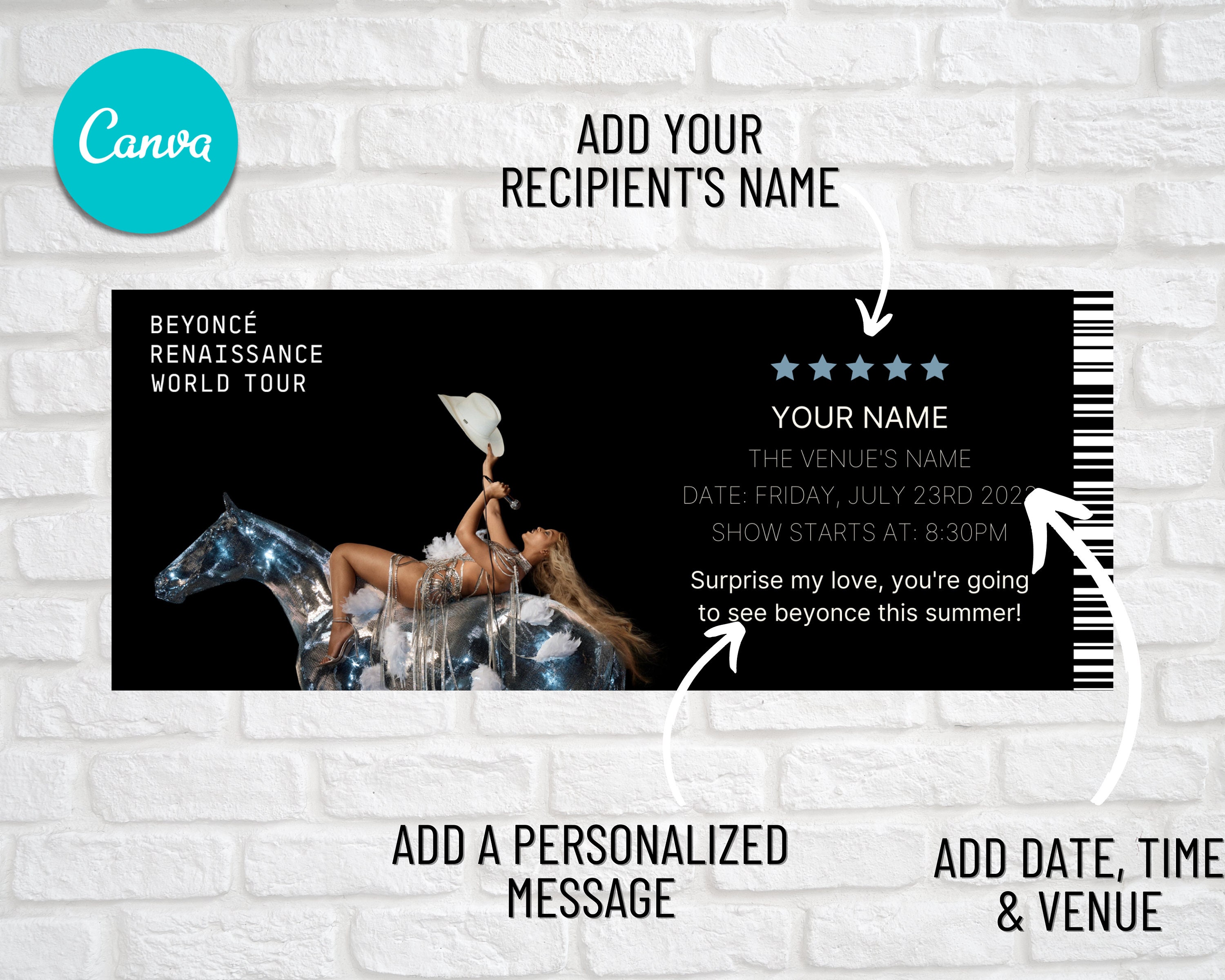 Beyonce Renaissance Tour Ticket Beyonce Ticket Beyonces - Etsy UK