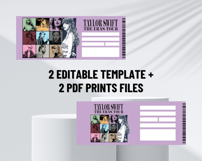 Printable SWIFT ERAS Tour Ticket, Taylor Swift Concert Ticket, INSTANT ...