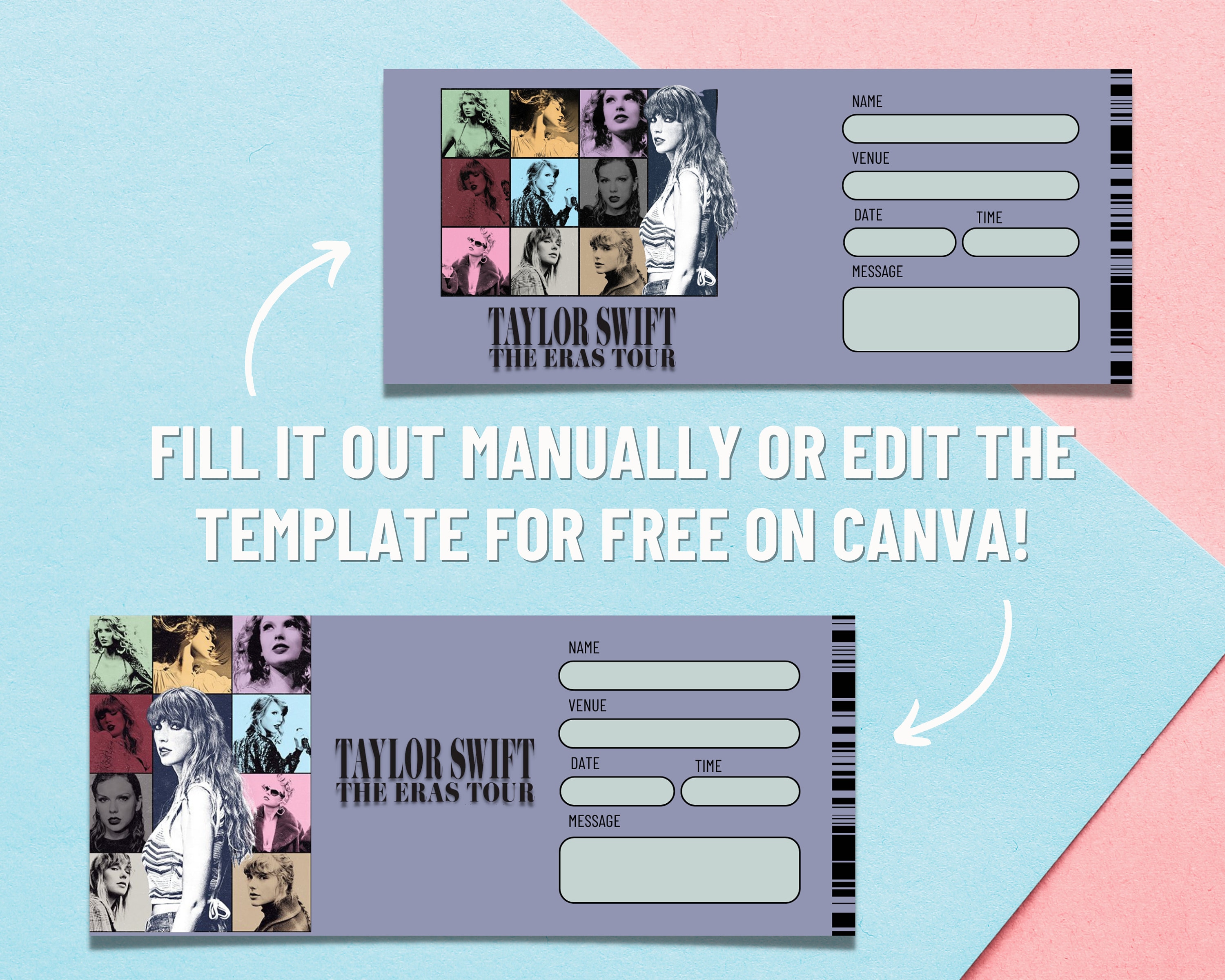 Canva Eras Tour Ticket Template