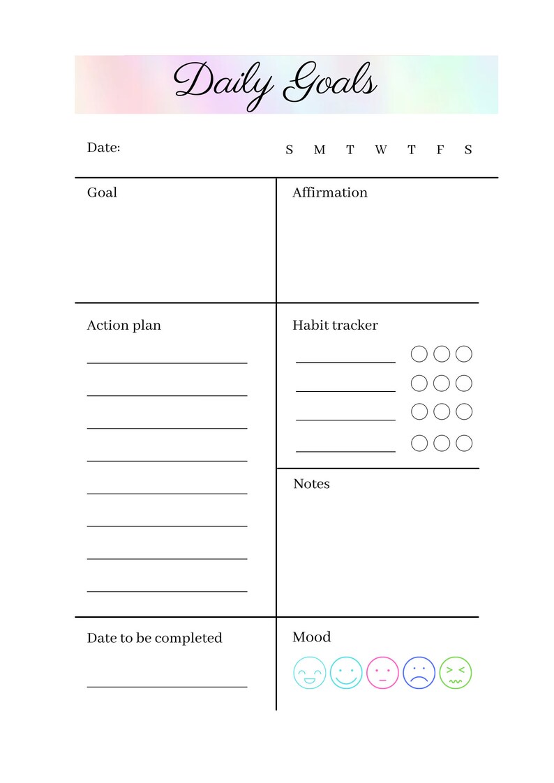 Goals Planner 41 Printable Pages - Etsy