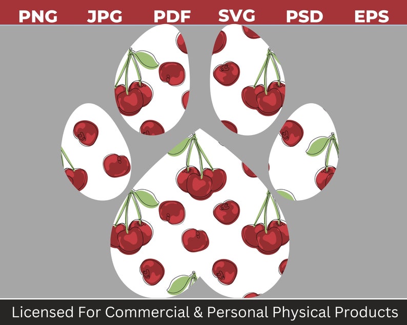 Fruit Dog Paw Prints SVG PNG JPG Digital Bundle Dog Mom Svg Dog Mom Png Pet Svg Dog Paws ...