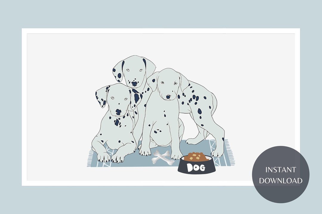 Blue Dalmation Dogs PRINTABLE ART, Nursery Room Decor, Boys Room Decor ...