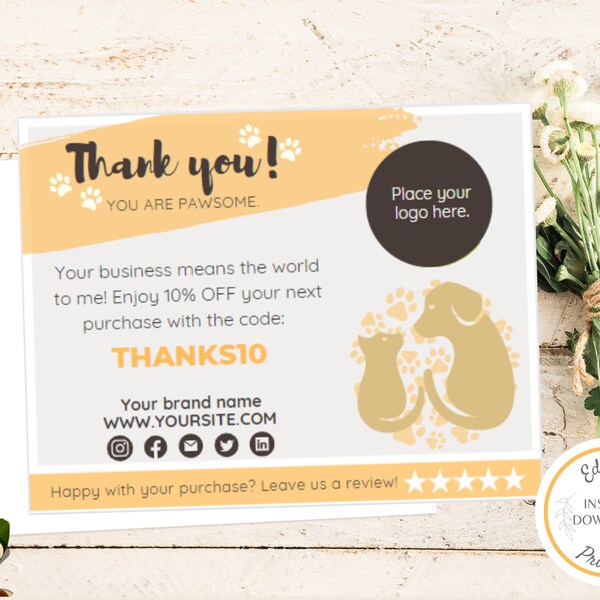 Dog Grooming Thank You Card - Etsy