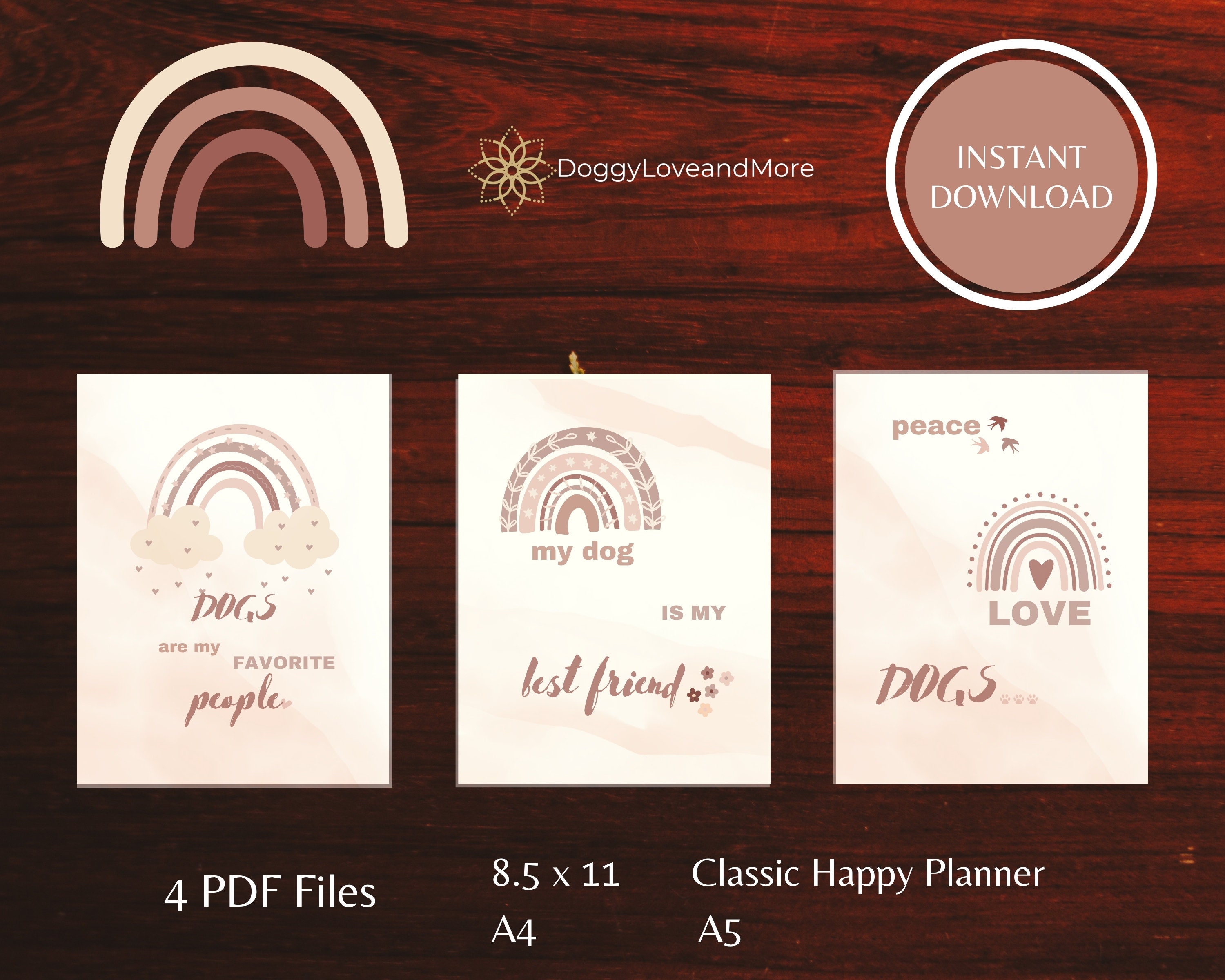 Dog Planner Printable Cover, Puppy Printable Planner Template, Classic ...