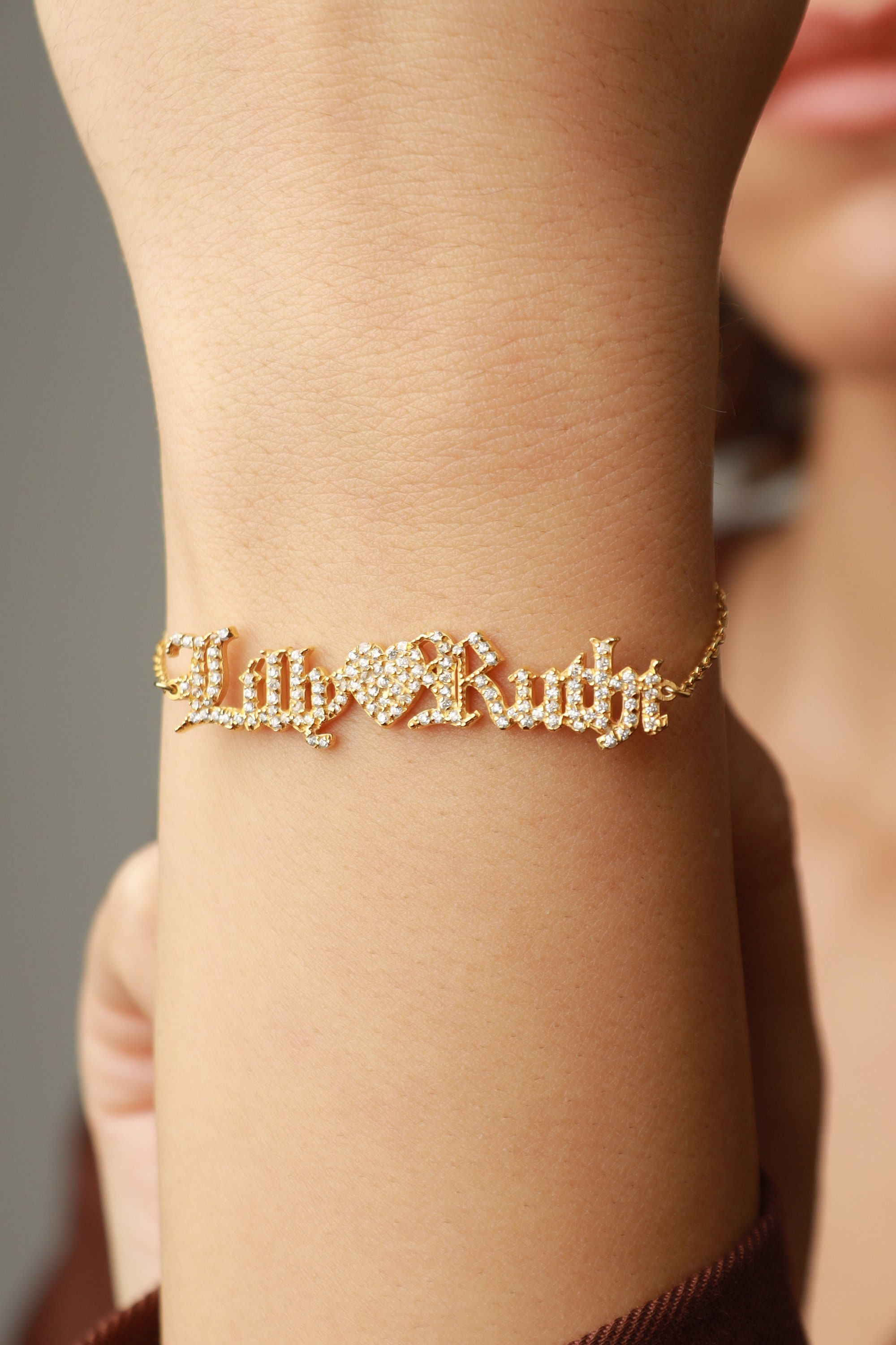 Diamond name shop bracelet
