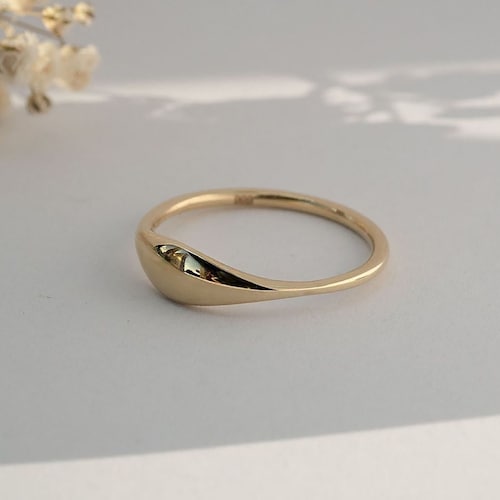 14k Solid Gold Open Cuff Ring Minimalist Open Ring Dainty - Etsy