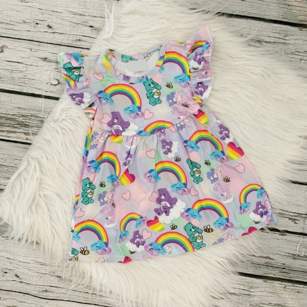 Care Bears Dress,Outfit for Babies and Girl,Cotton Costume,Care Bears Birthday Clothes,Party Supplies