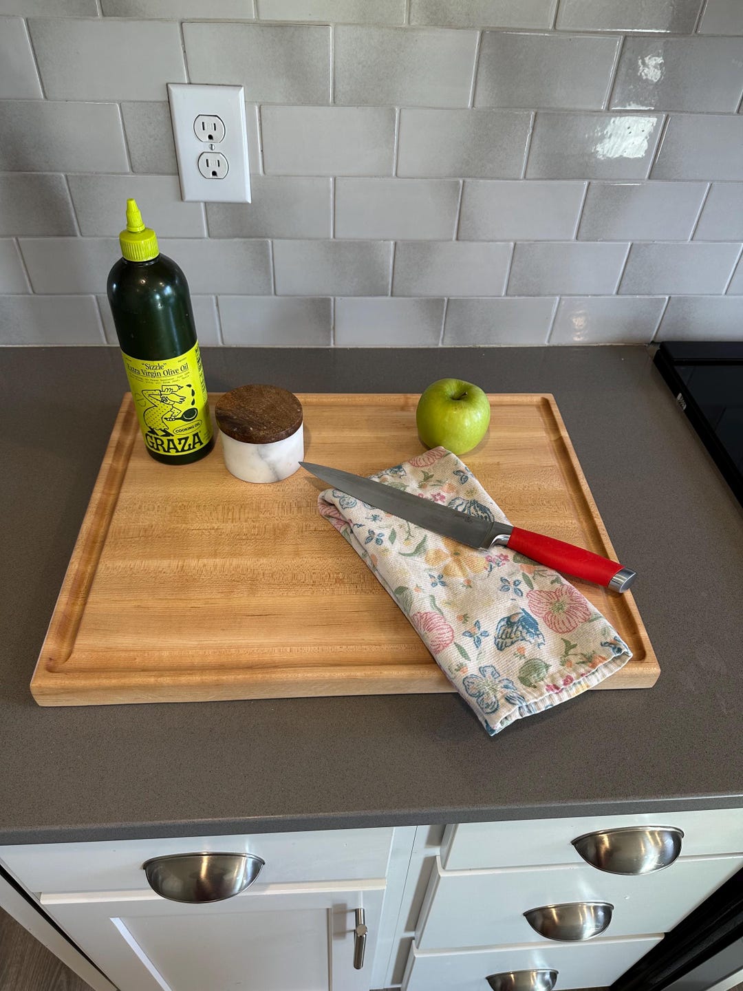 Handmade Maple Cutting Board with Juice Groove, by ZZWoodWorkingCo
