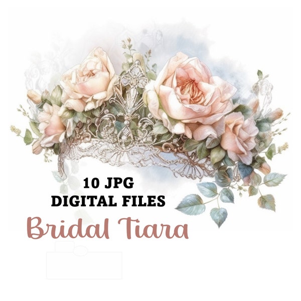 10 Bridal Tiara Digital Download, Wedding Art for Free Commercial Use, Bridal Tiara ClipArt, Digital Download, PRINTABLE Bridal Tiara Art