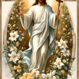 8 JPG Files Easter Jesus Card, Watercolor Vintage Jesus Cards ...