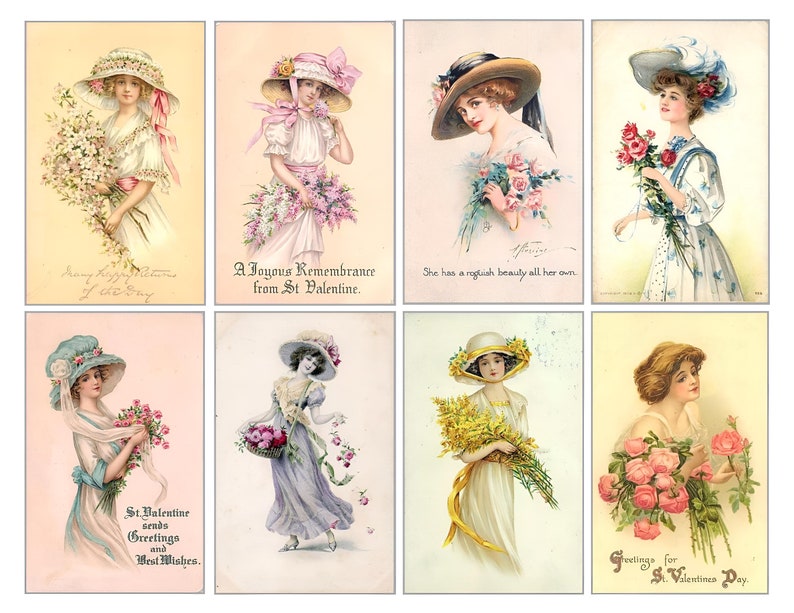 Victorian Ladies Printable Images Instant Download Vintage - Etsy