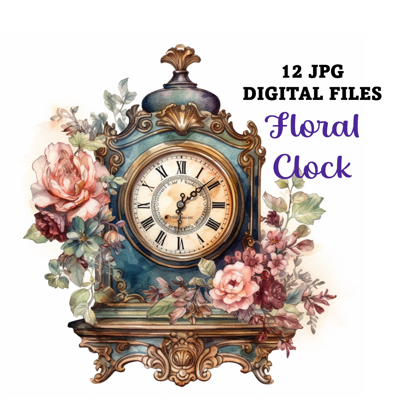 Clock Strikes 12 Clipart Images