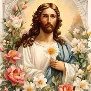 8 JPG Files Easter Jesus Card, Watercolor Vintage Jesus Cards ...