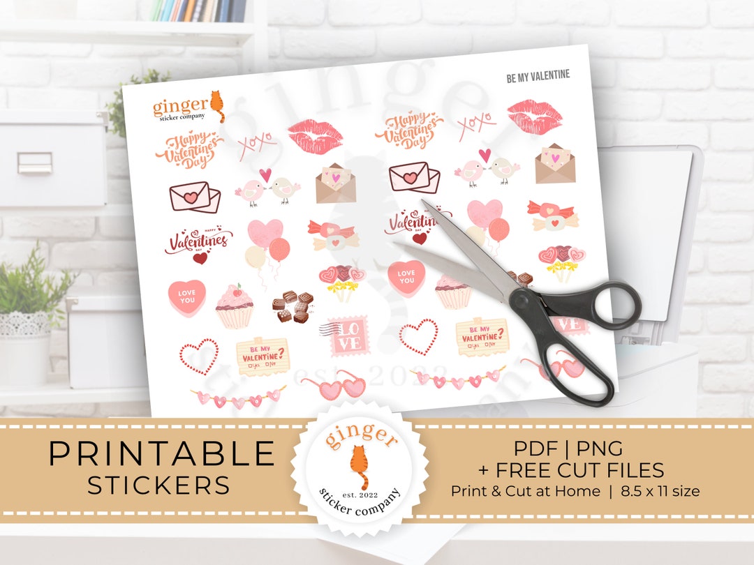 PRINTABLE VALENTINE STICKERS Printable Planner Stickers Etsy