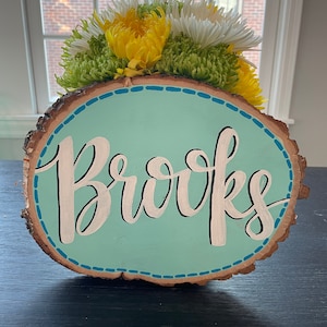 Custom hand painted wood name sign