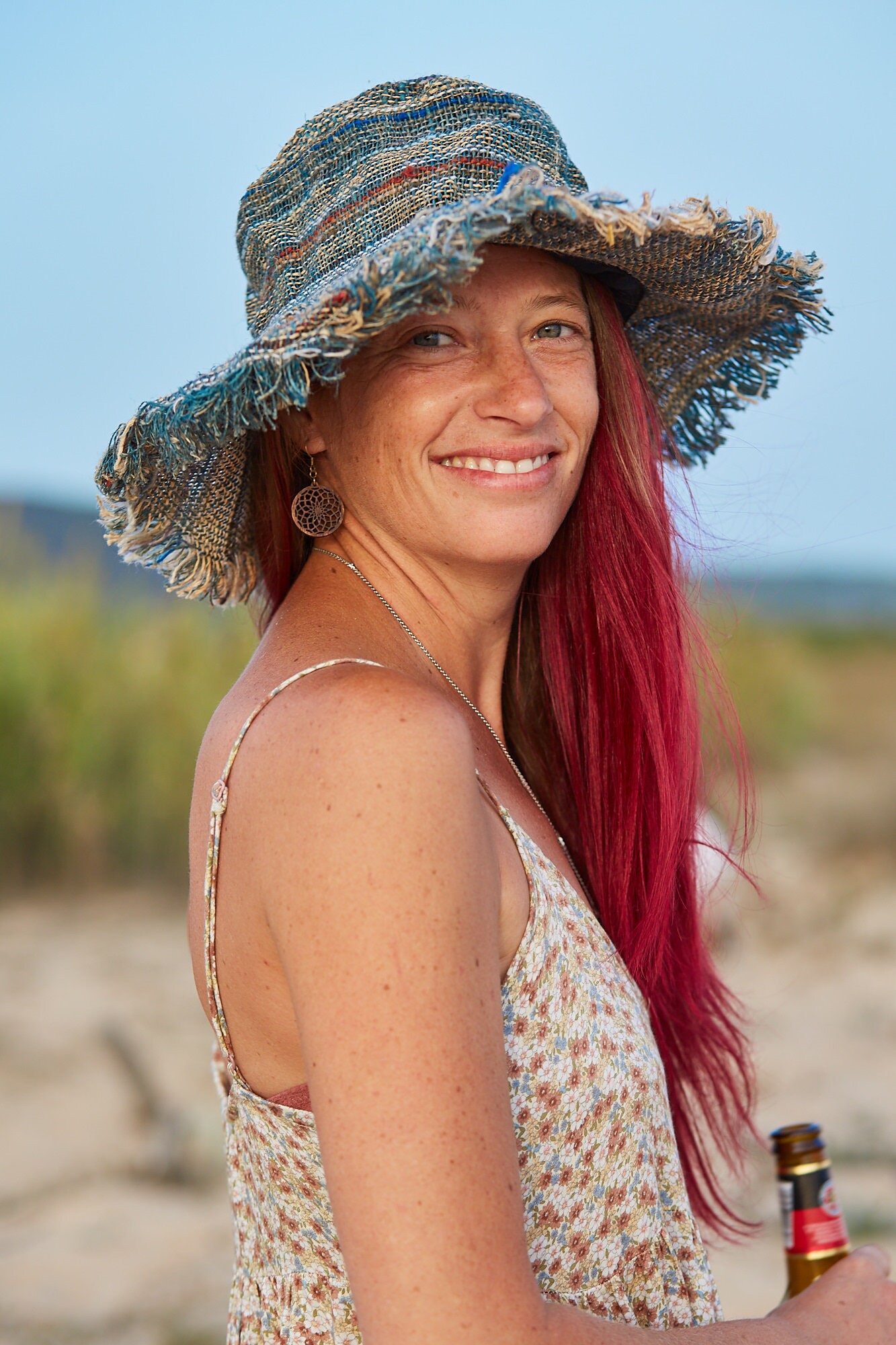 Handwoven, Brightly Colored, Wide-striped Summer Hat Made  display picture 2