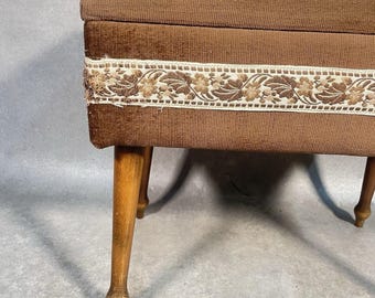Vintage Sherborne Sewing Box Stool Vanity Stool Storage Seat Sewing Accessories