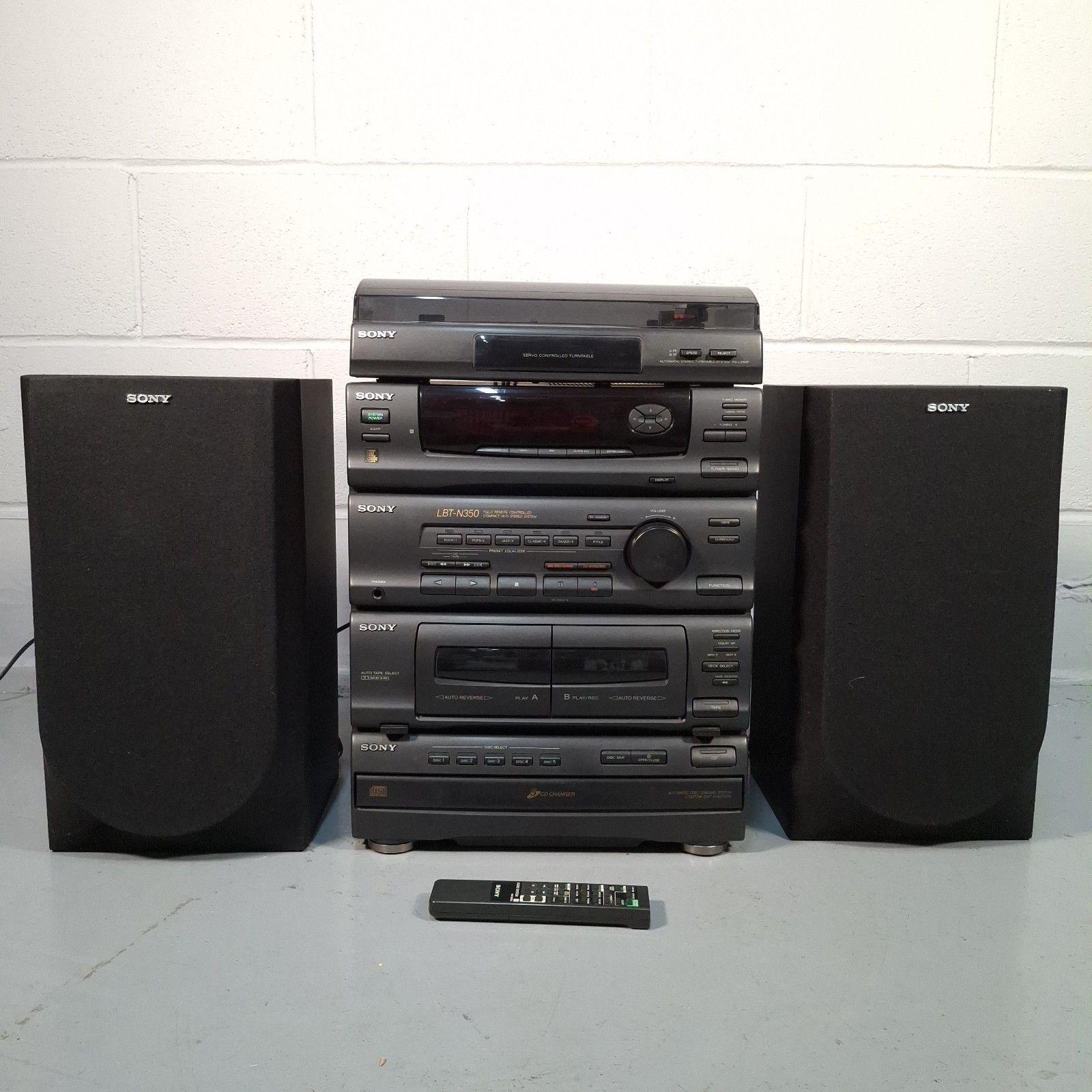 Sony Lbt-n350 Compact Hifi System With 5cd Turntable & Remote