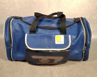 Vintage Diesel Industry Blue PVC Holdall Duffle Gym Travel Bag Rare Y2K No Strap