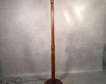Vintage Wooden Standard Lamp Turned Wood Floor Standing Light Traditional Carved