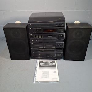 JVC CA-E21L Compact Disc Cassette Deck Receiver & AL-E56 Turntable Vintage Prop