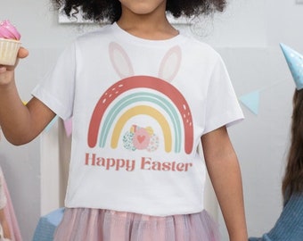 Happy Easter | Rainbow | Easter Egg Hunting | Toddler | Child | PNG | Sublimation | Digital Download