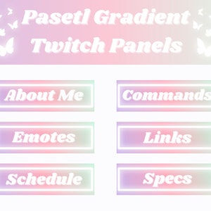 Pastel Gradient Twitch Panels - Set of 25