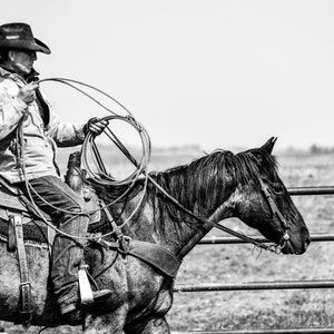 Black & White Cowboy Photograph - Digital Print
