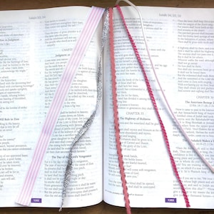 Multi Color Ribbon Bible and Hymnal Bookmark: Journaling Accessory