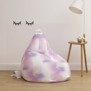 Pink Purple Violet White Watercolor Nursery Girl Unisex Kids Teen Bedroom Cotton Natural Fabric Library Kindergarten Classroom Salon School
