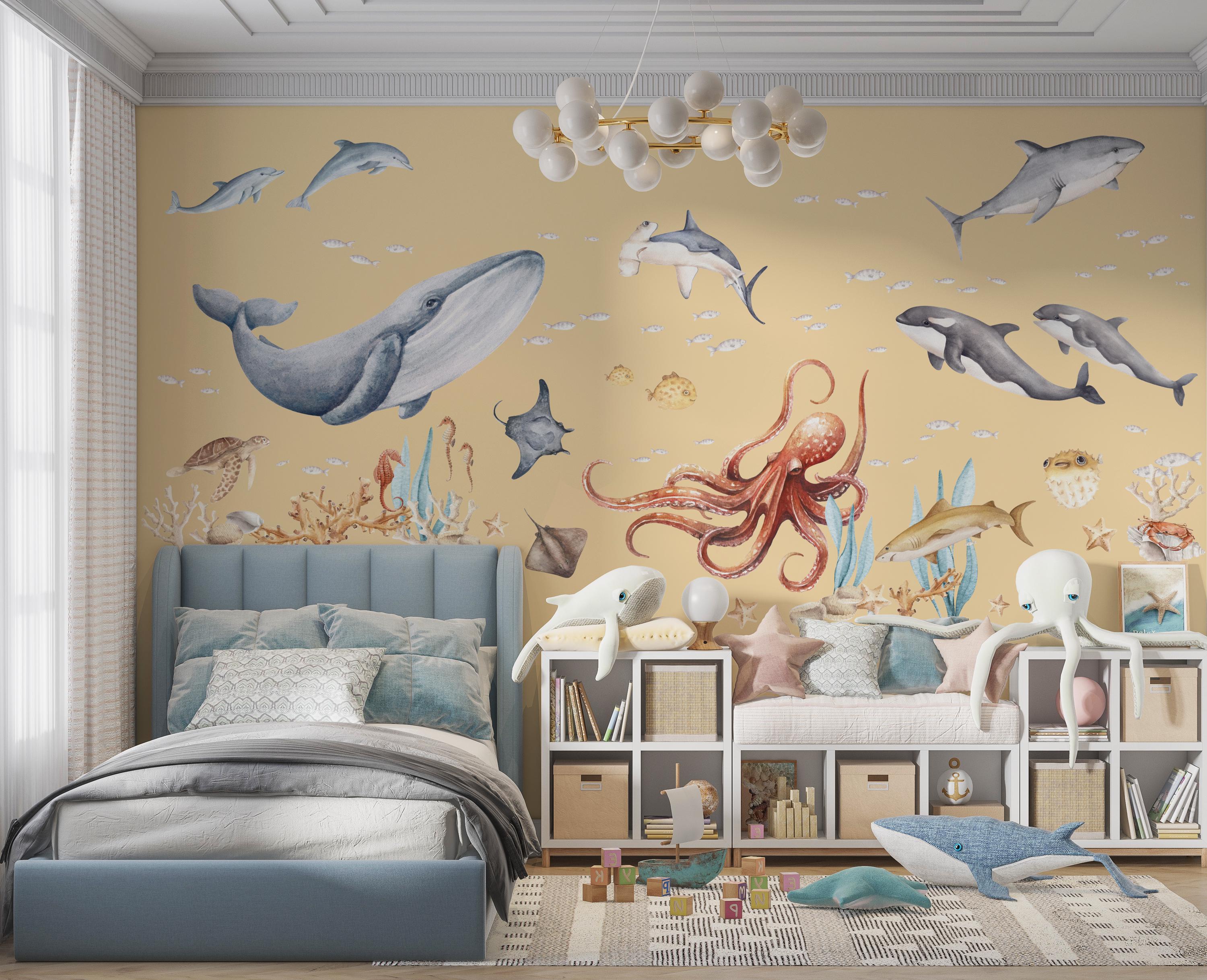 Ocean Animals Wall Decal Nursery Wall Decor, Under the Sea Animals ...